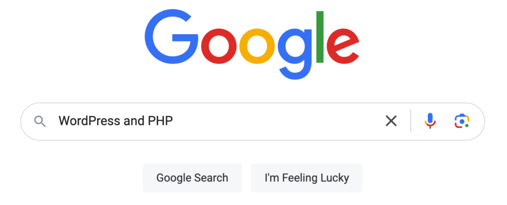 WordPress and PHP google Search
